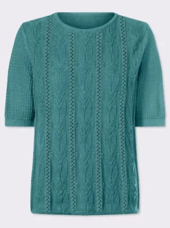 Ajourpullover aus reiner Baumwolle