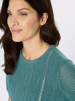 Ajourpullover aus reiner Baumwolle
