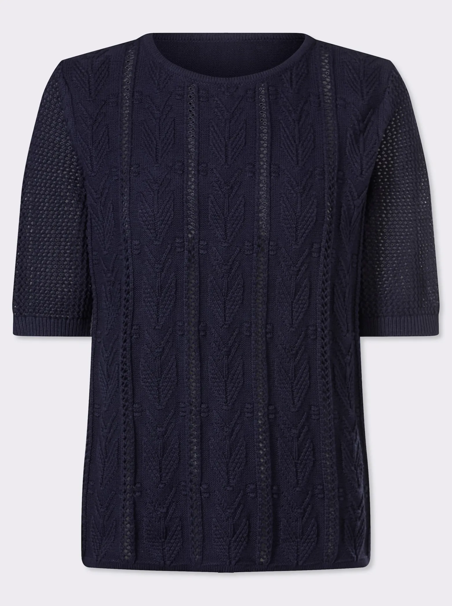 Ajourpullover aus reiner Baumwolle