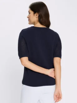 Ajourpullover aus reiner Baumwolle