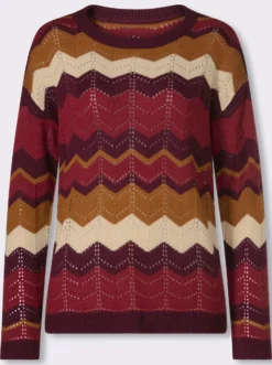 Ajourpullover im Zickzack-Muster