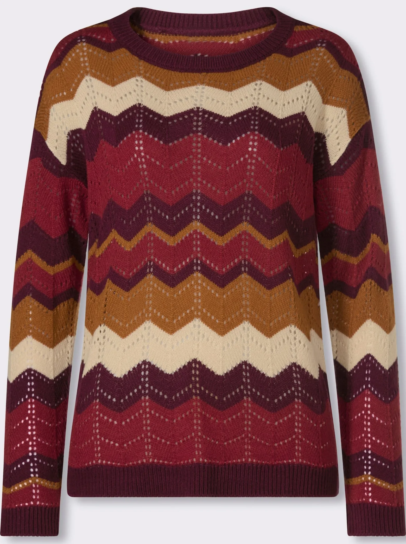 Ajourpullover im Zickzack-Muster