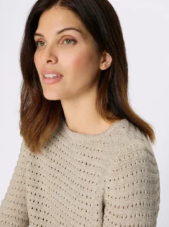 Ajourpullover in Melange-Optik