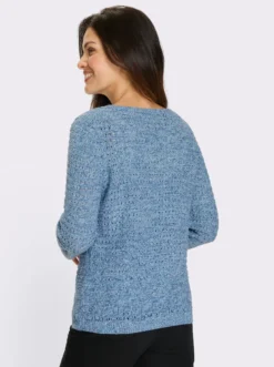 Ajourpullover in Melange-Optik