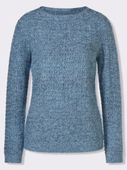 Ajourpullover in Melange-Optik