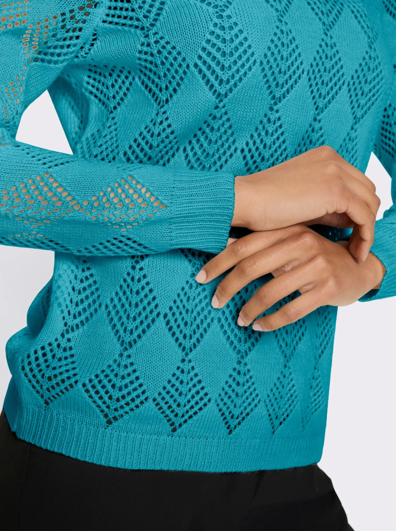 Ajourpullover in Rauten-Optik