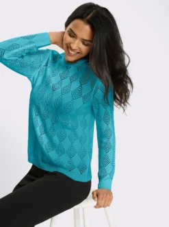 Ajourpullover in Rauten-Optik