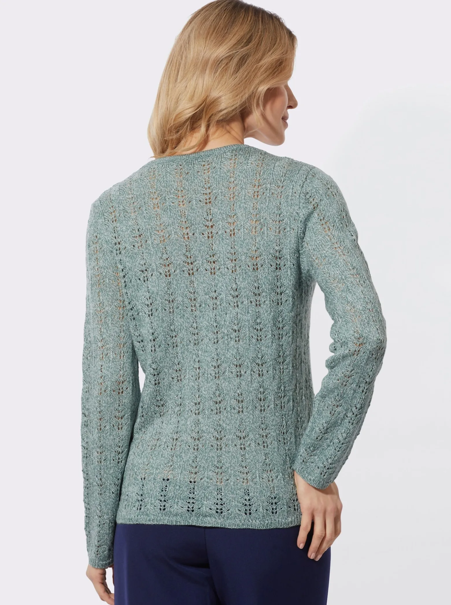 Ajourpullover in Wickel-Optik