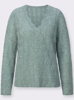 Ajourpullover in Wickel-Optik