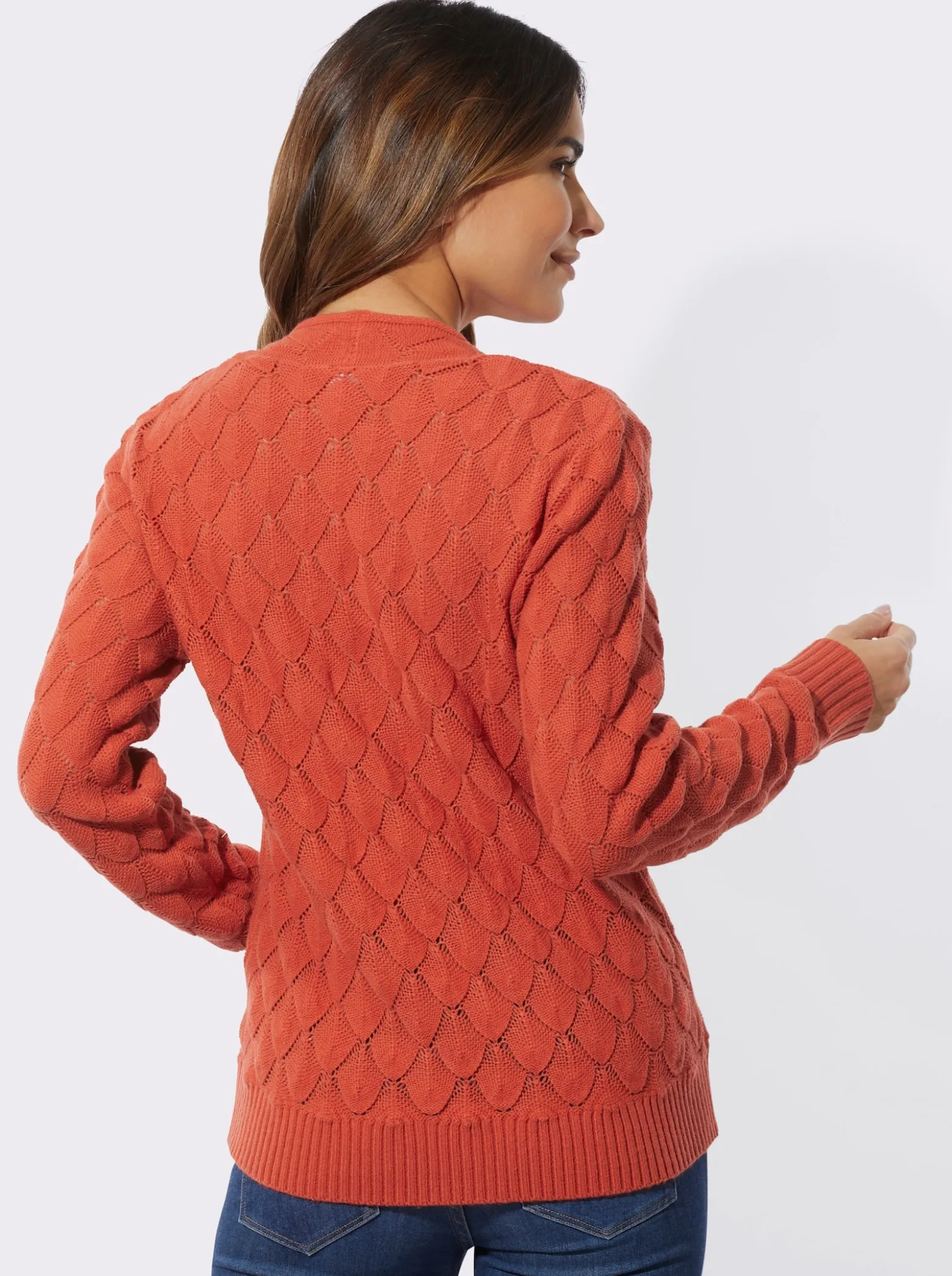 Ajourpullover in Wickel-Optik