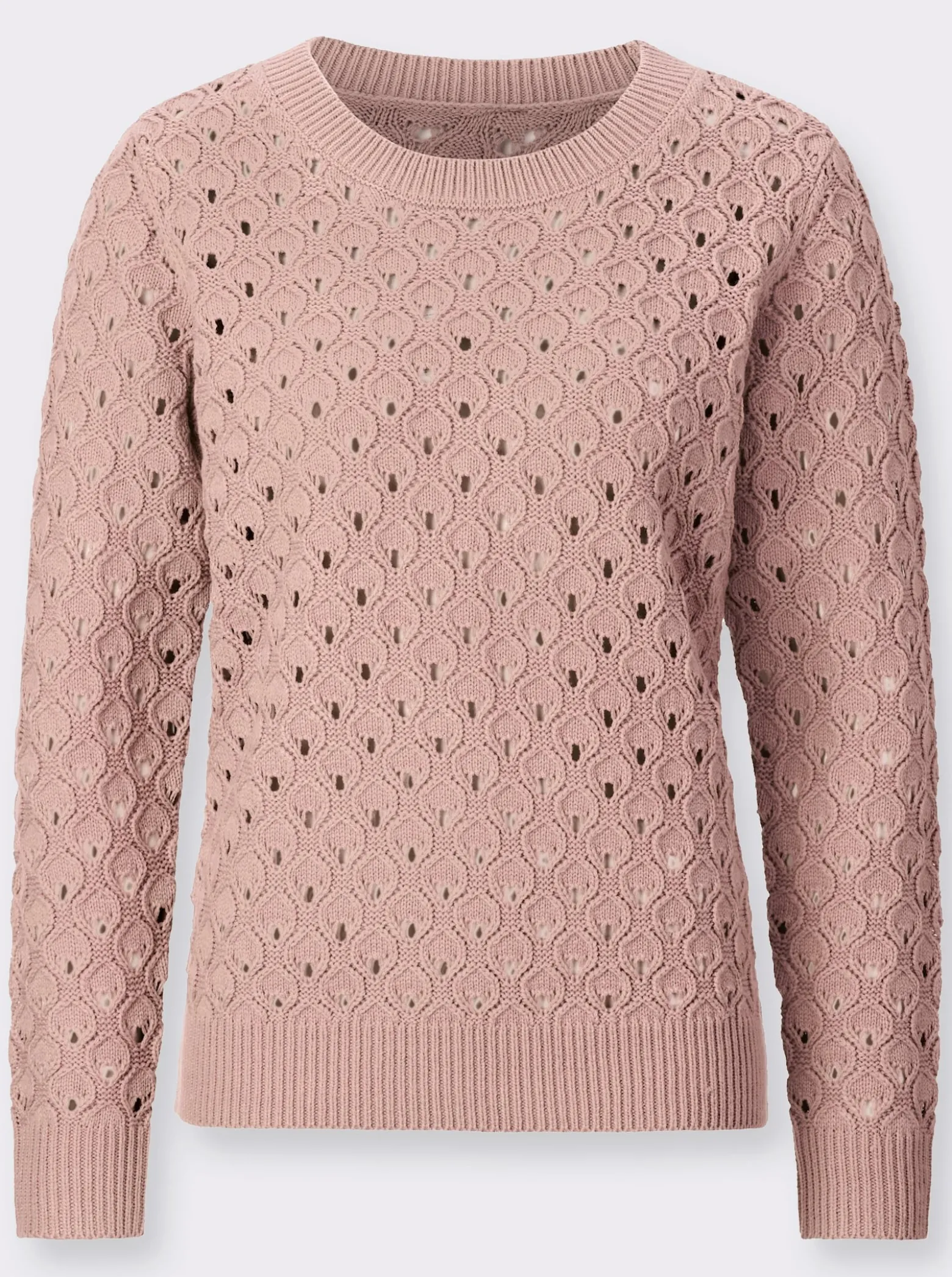 Ajourpullover mit Allover-Strickmuster