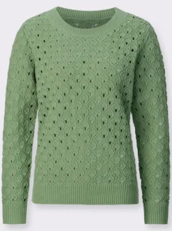 Ajourpullover mit Allover-Strickmuster