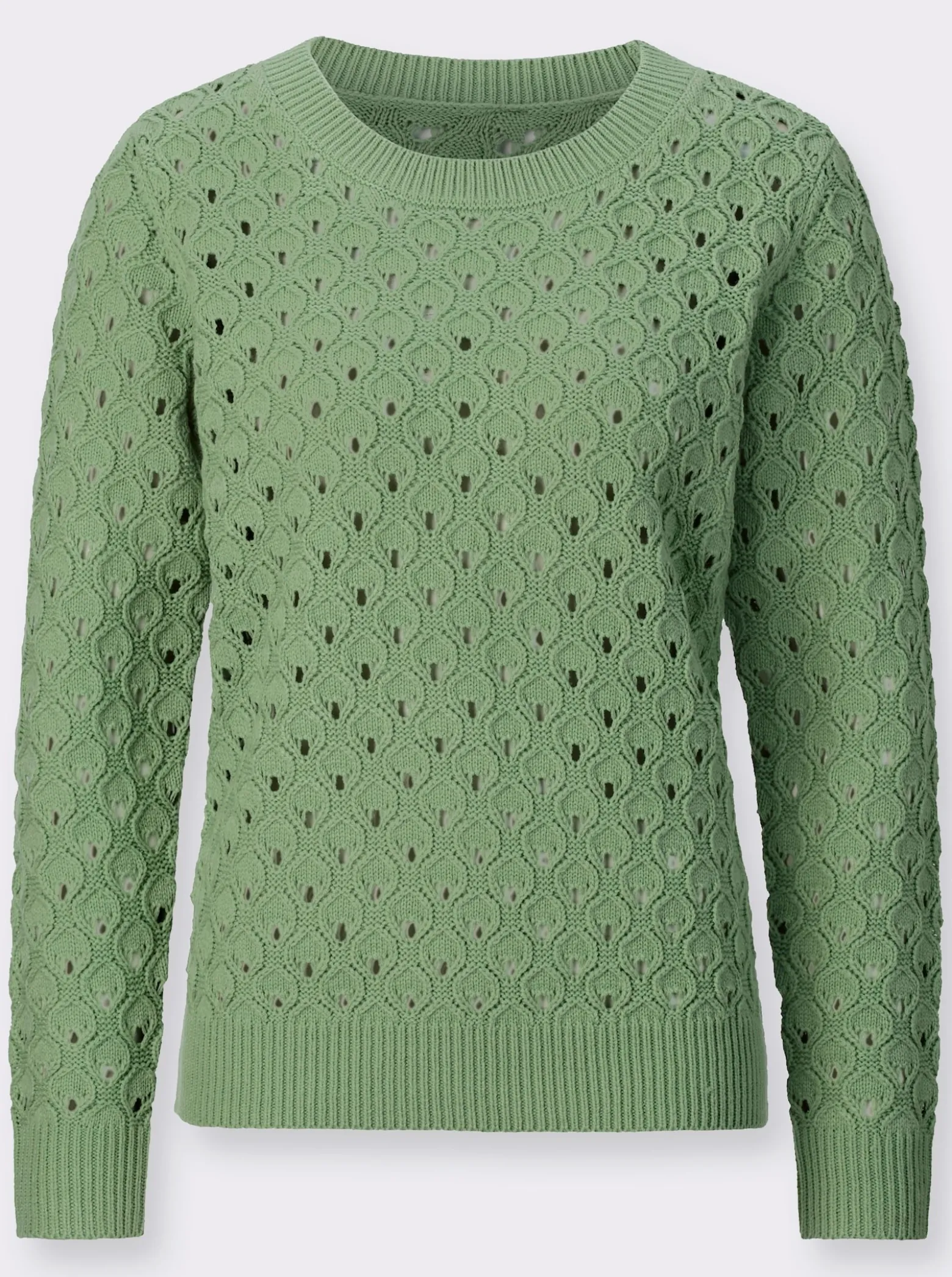 Ajourpullover mit Allover-Strickmuster