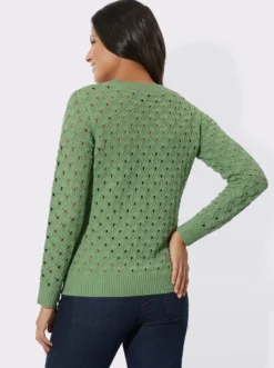 Ajourpullover mit Allover-Strickmuster