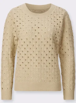 Ajourpullover mit Allover-Strickmuster