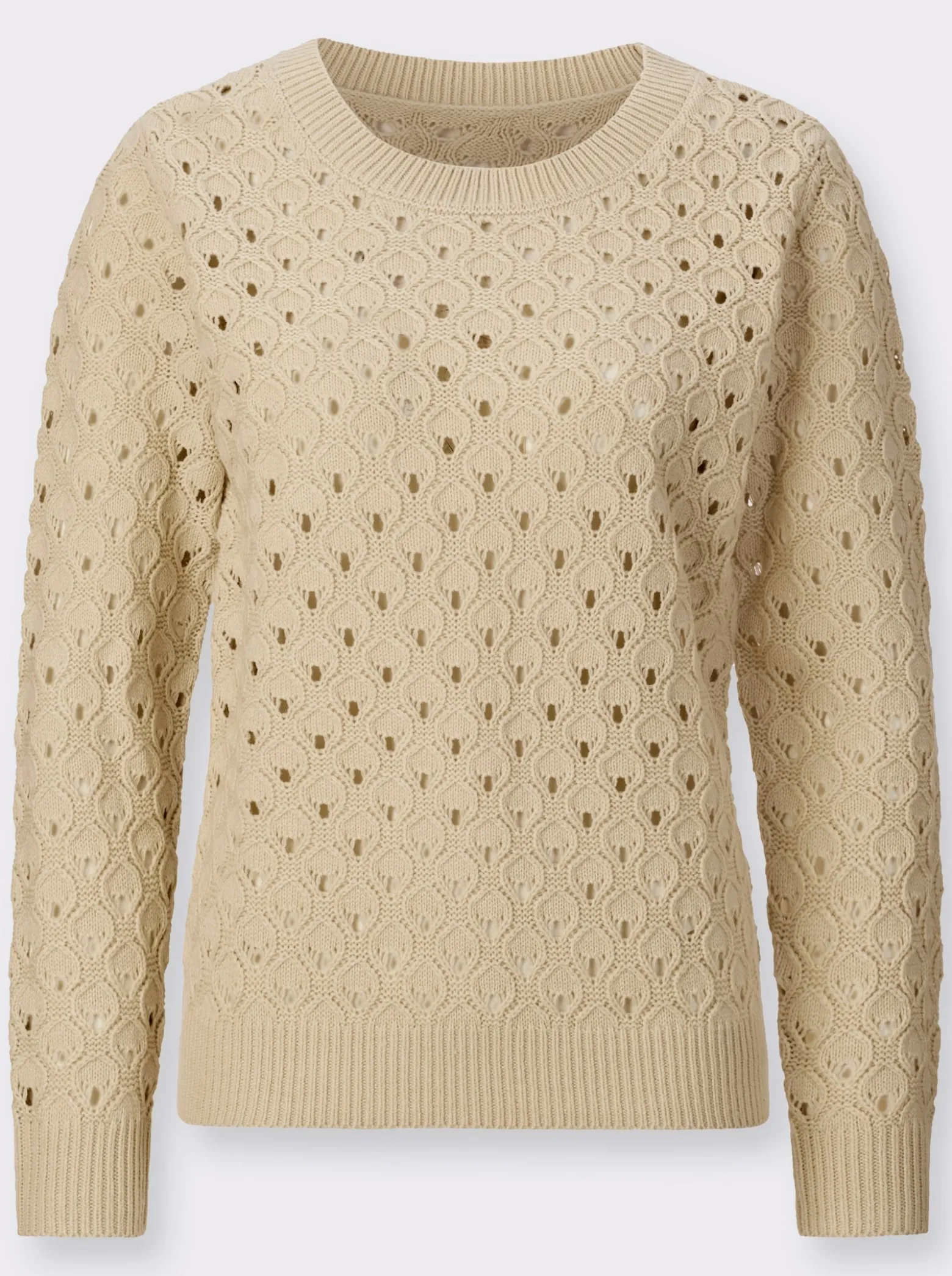 Ajourpullover mit Allover-Strickmuster