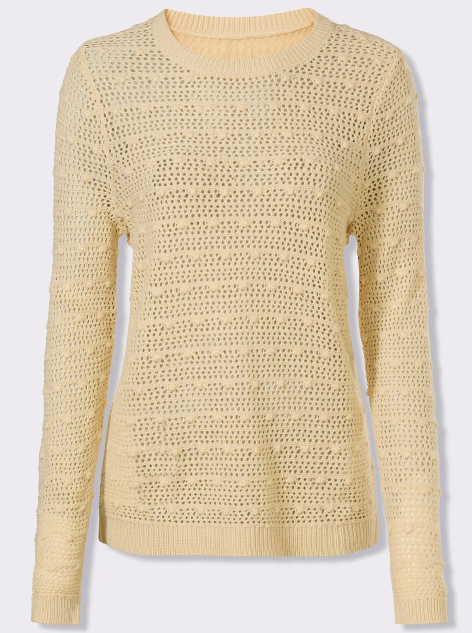 Ajourpullover mit eingestrickten Punkten