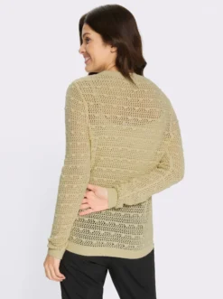 Ajourpullover mit eingestrickten Punkten