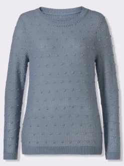 Ajourpullover mit eingestrickten Punkten