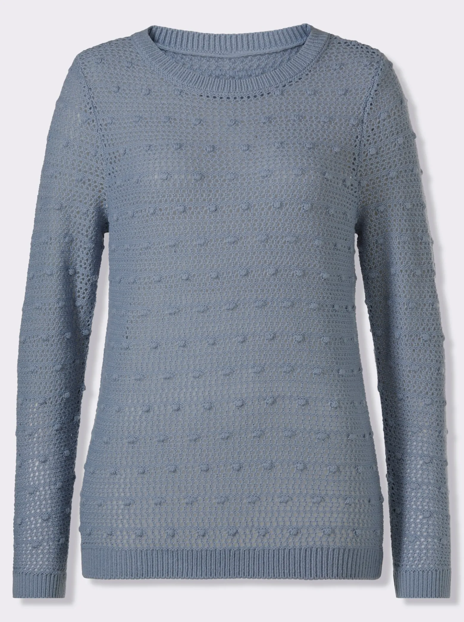 Ajourpullover mit eingestrickten Punkten
