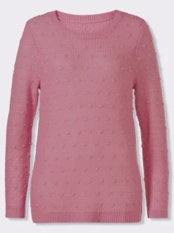 Ajourpullover mit eingestrickten Punkten
