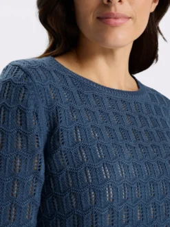Ajourpullover mit gerippten Bündchen