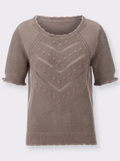 Ajourpullover mit gewellten Abschlüssen