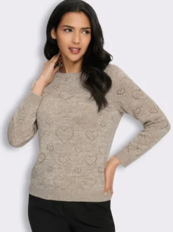 Ajourpullover mit Herzchen