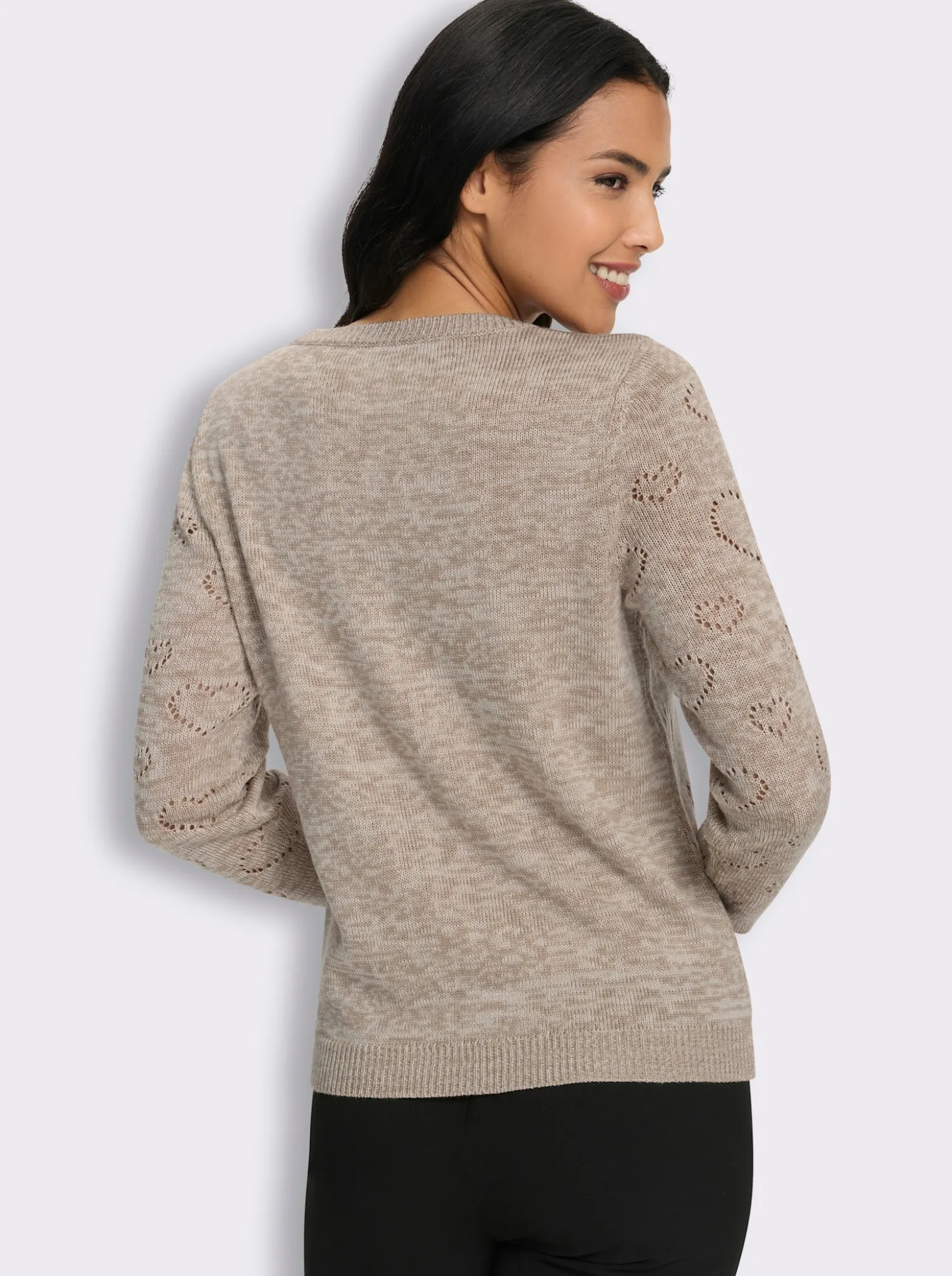 Ajourpullover mit Herzchen