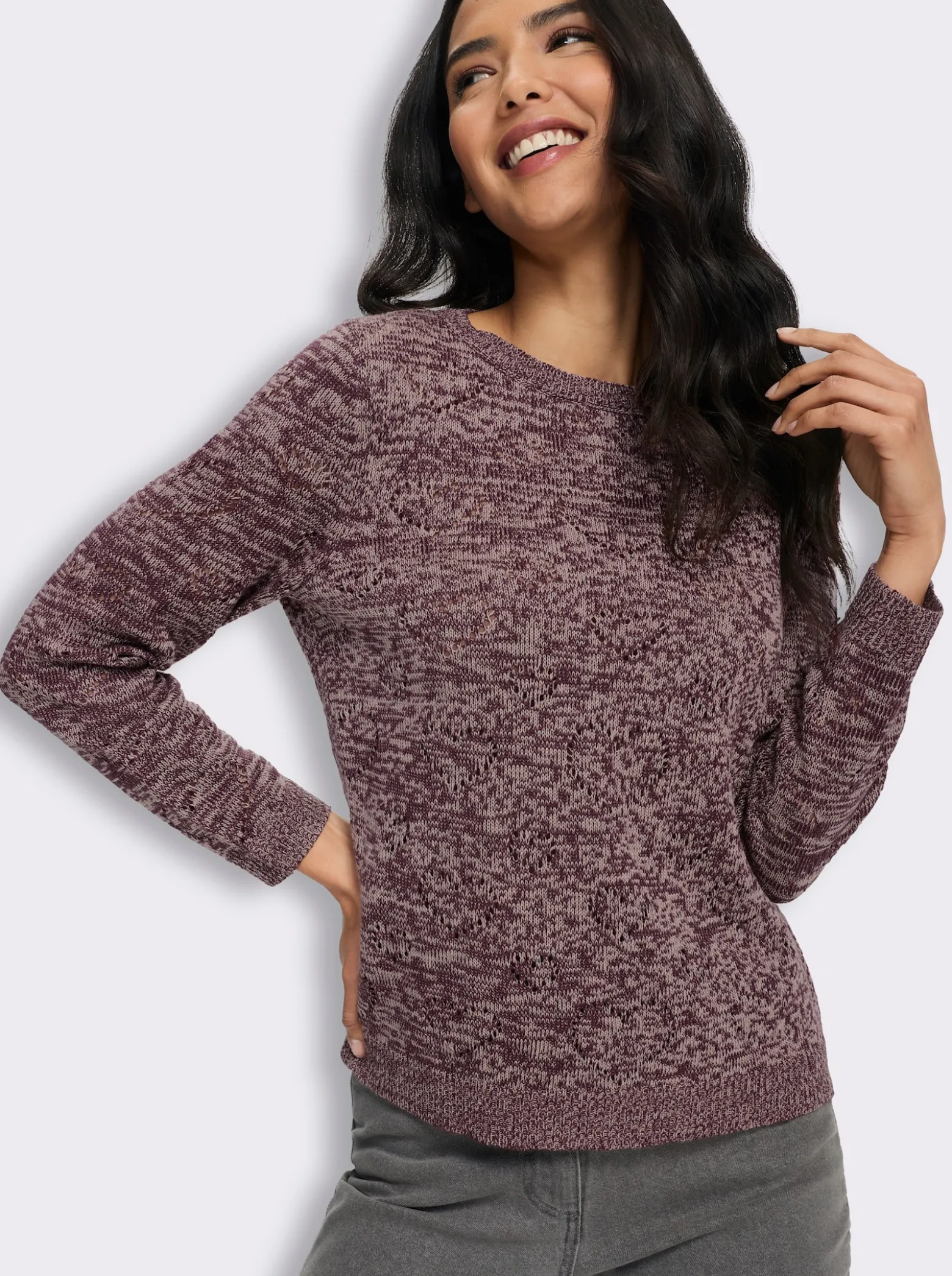 Ajourpullover mit Herzchen