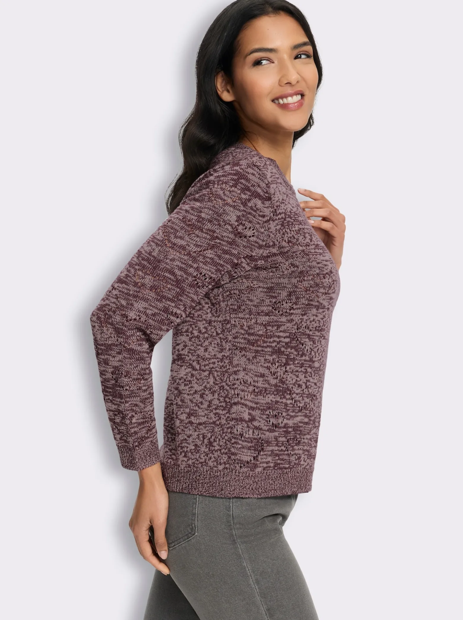 Ajourpullover mit Herzchen