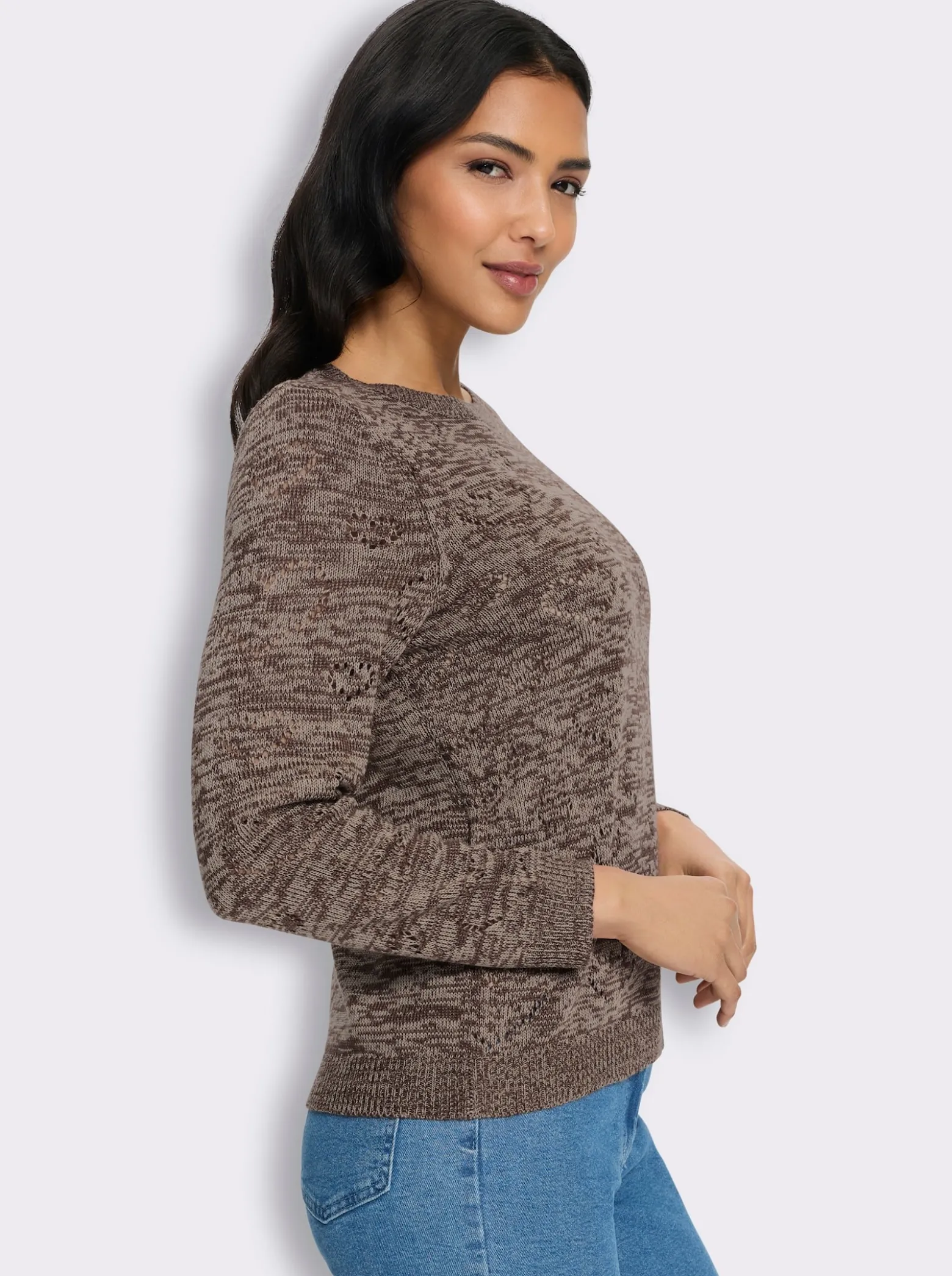 Ajourpullover mit Herzchen