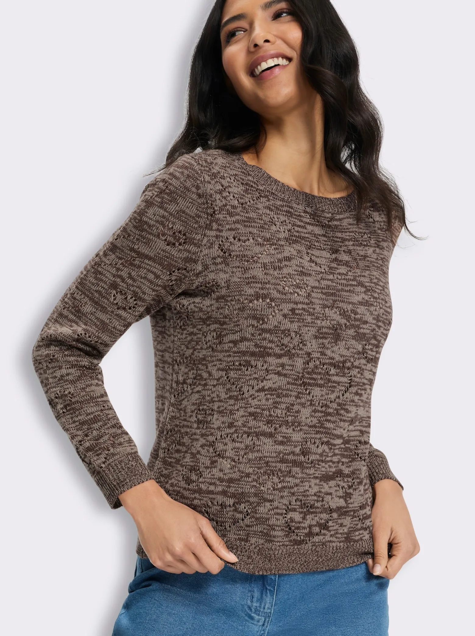 Ajourpullover mit Herzchen