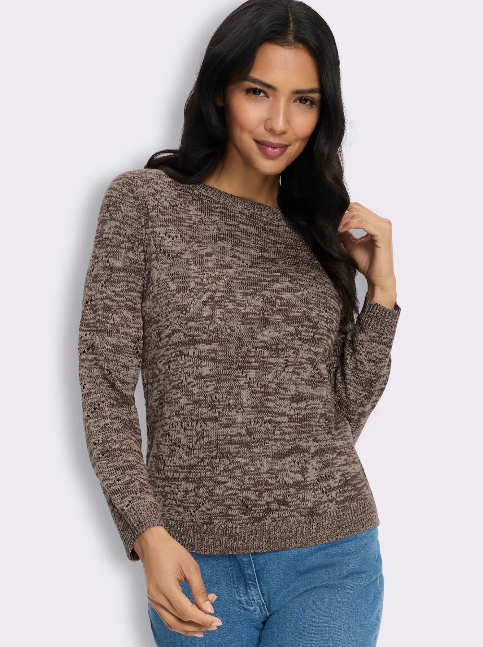 Ajourpullover mit Herzchen