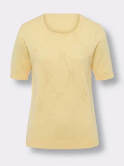 Ajourpullover mit kurzen Ärmeln