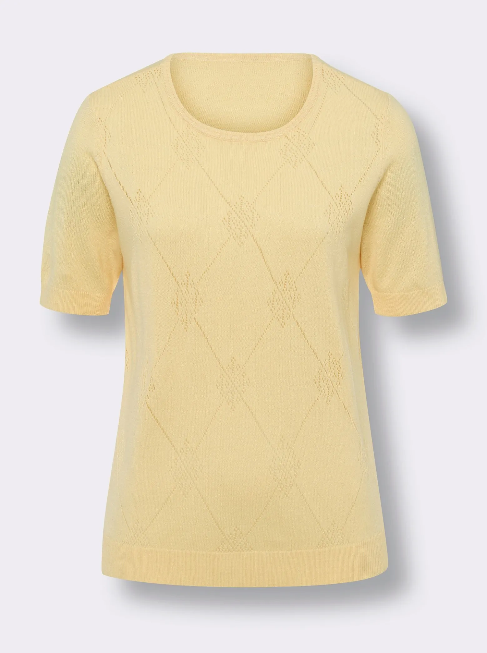 Ajourpullover mit kurzen Ärmeln