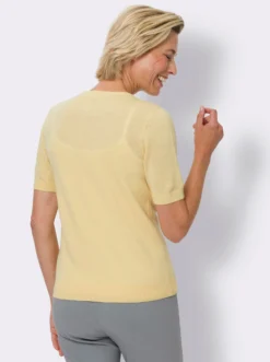 Ajourpullover mit kurzen Ärmeln