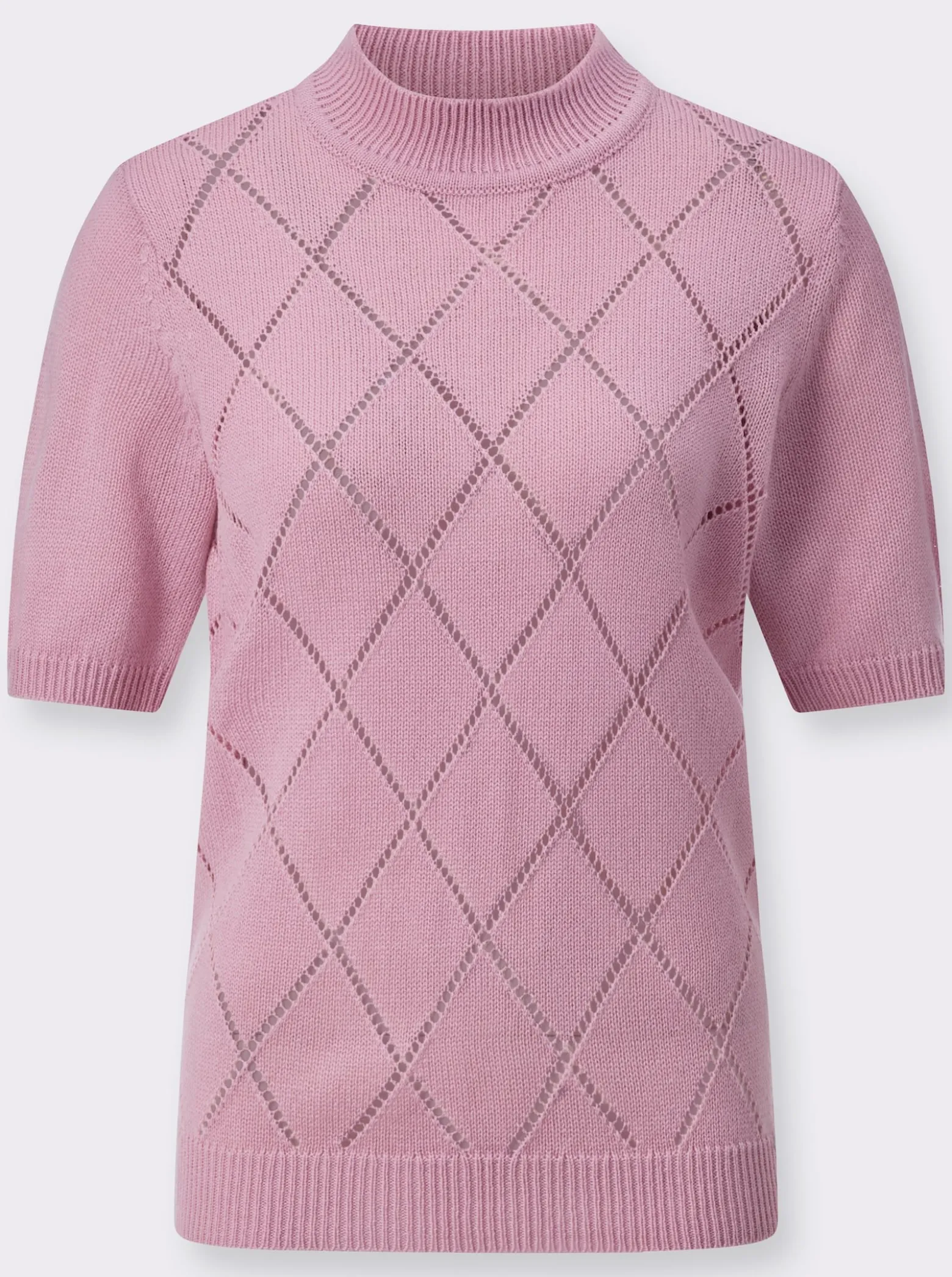 Ajourpullover mit längerem Halbarm