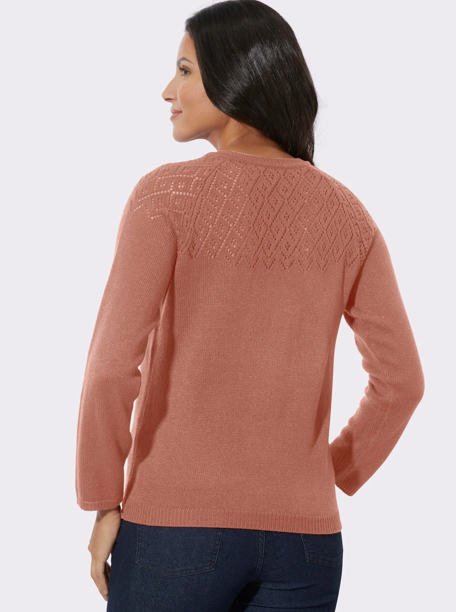 Ajourpullover mit Raglanärmeln