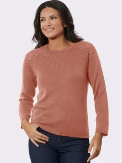 Ajourpullover mit Raglanärmeln