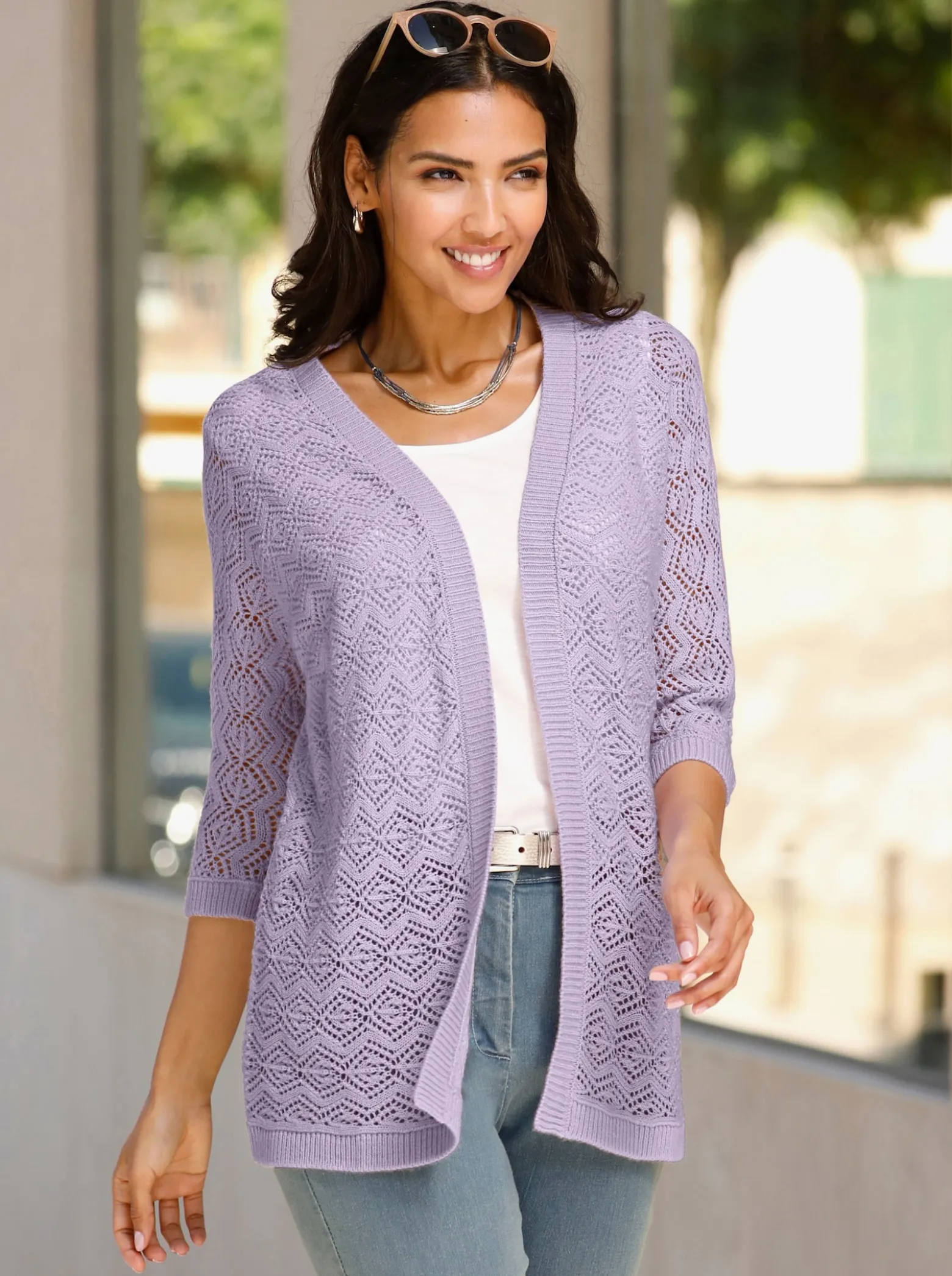 Ajourstrickjacke
