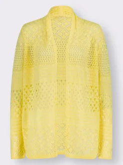 Ajourstrickjacke in langer, offener Form