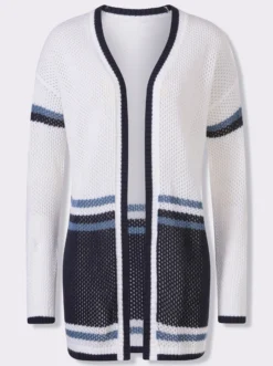 Ajourstrickjacke in offener Longform