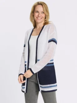 Ajourstrickjacke in offener Longform