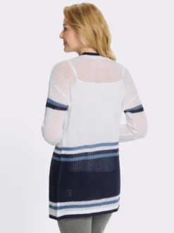Ajourstrickjacke in offener Longform