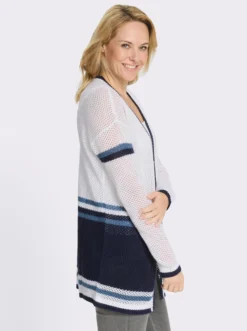 Ajourstrickjacke in offener Longform