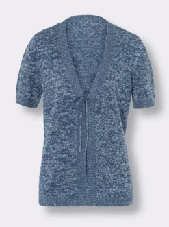 Ajourstrickjacke mit Bindeband