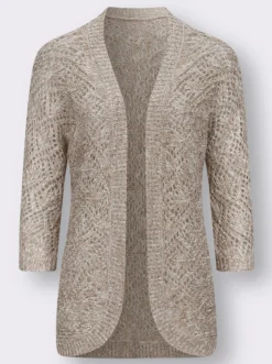 Ajourstrickjacke mit Fledermaus-Ärmeln