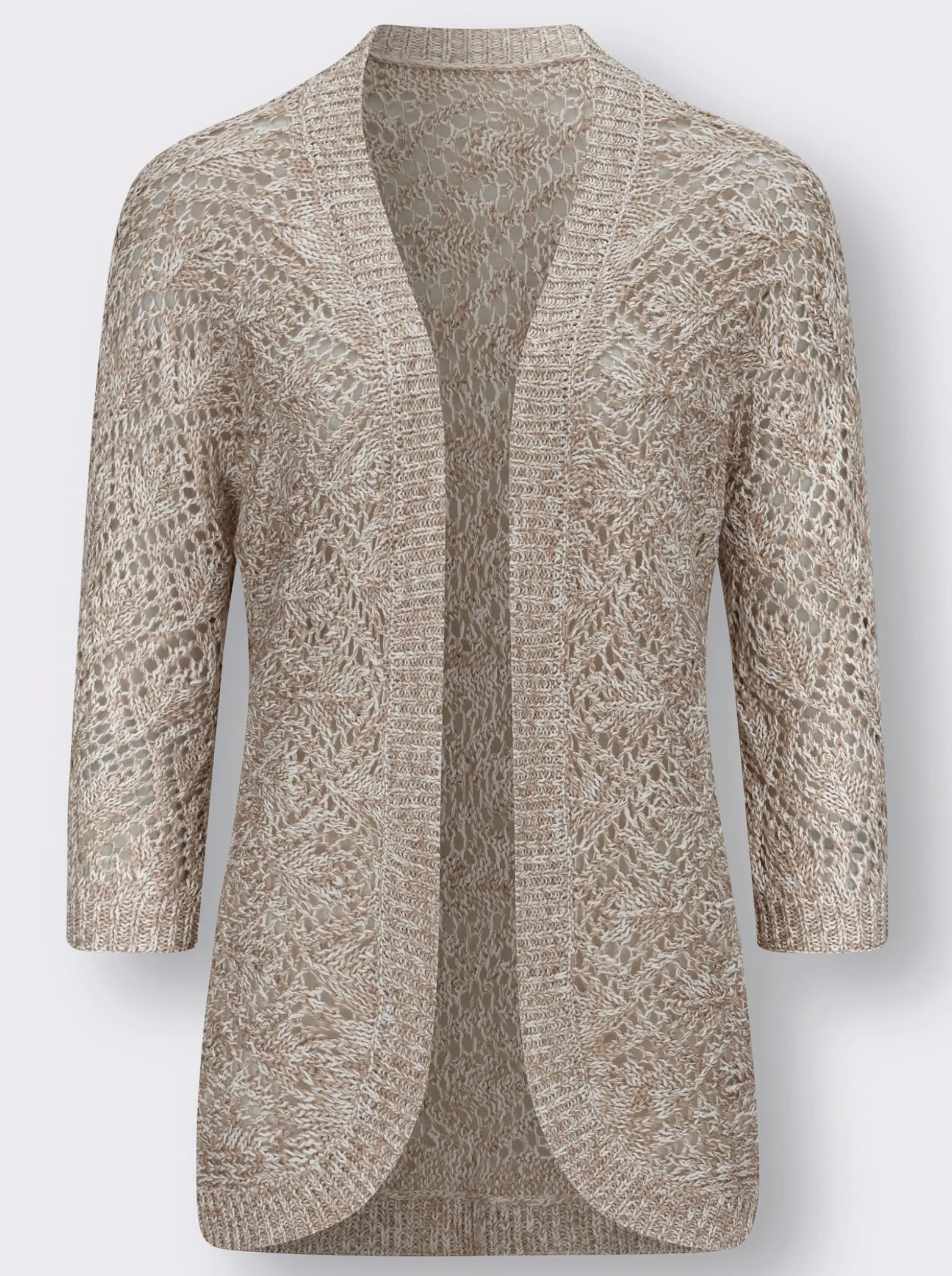 Ajourstrickjacke mit Fledermaus-Ärmeln