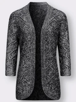Ajourstrickjacke mit Fledermaus-Ärmeln